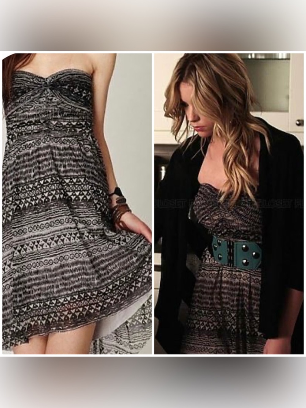 Free People Pretty Little Liars Aztec Geometric Boho Convertible Dress Small